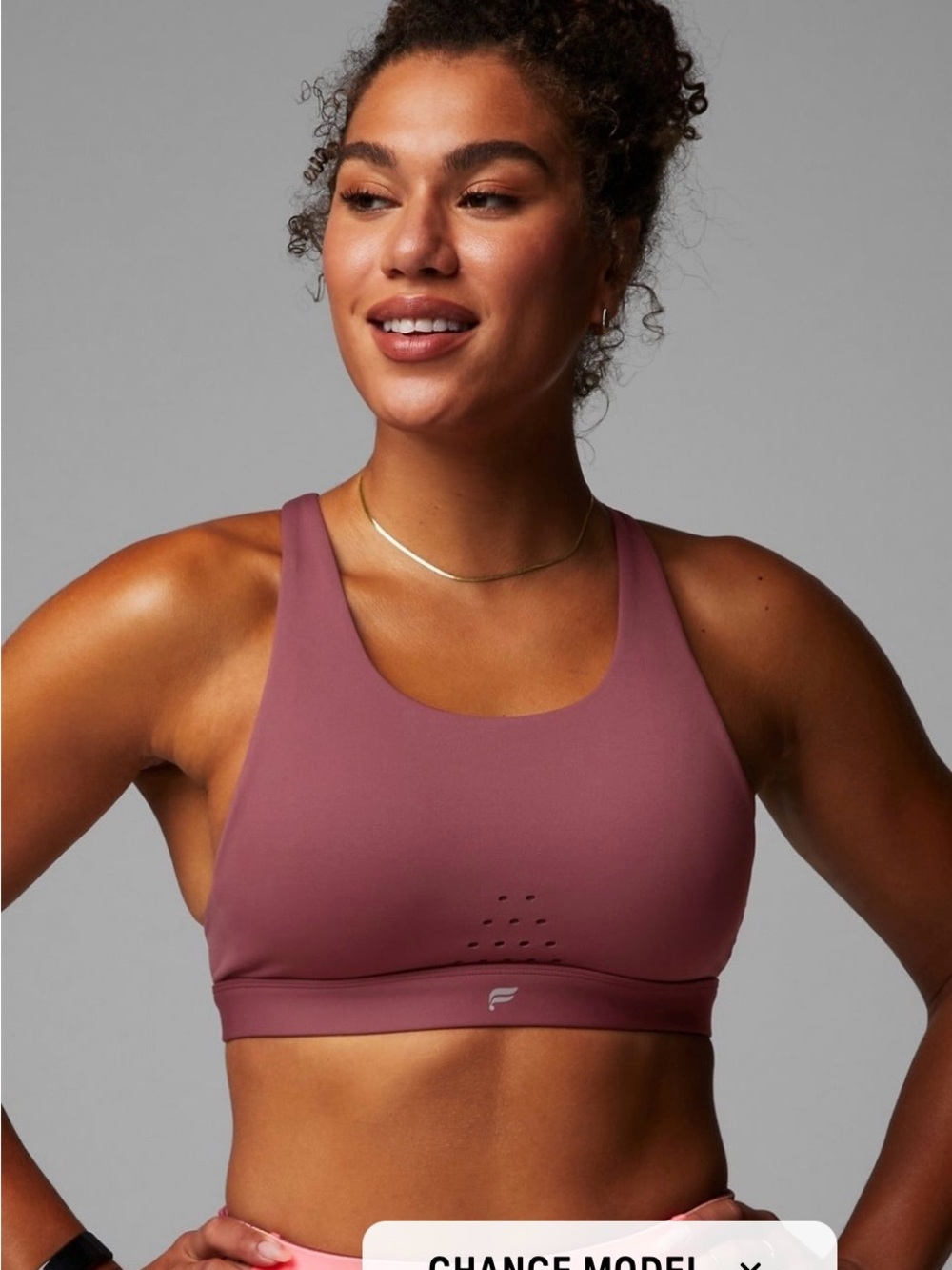 Fabletics Mauve Racerback Sports Bra